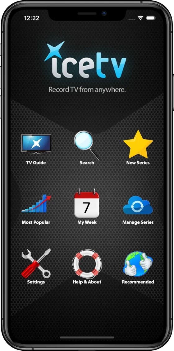 The IceTV app home screen