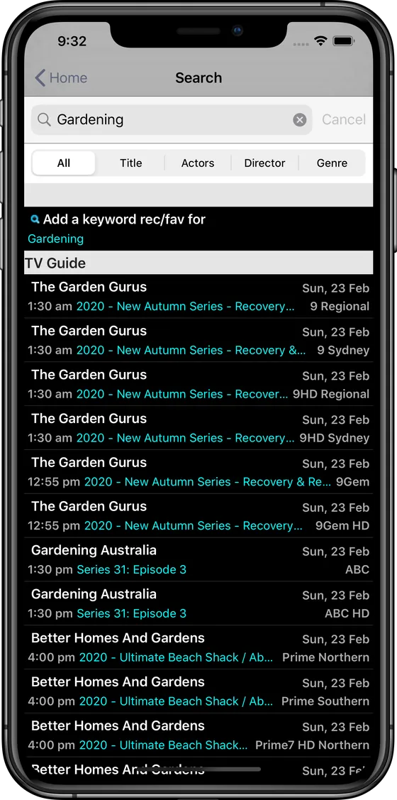 Record your favourite topics! in the IceTV app