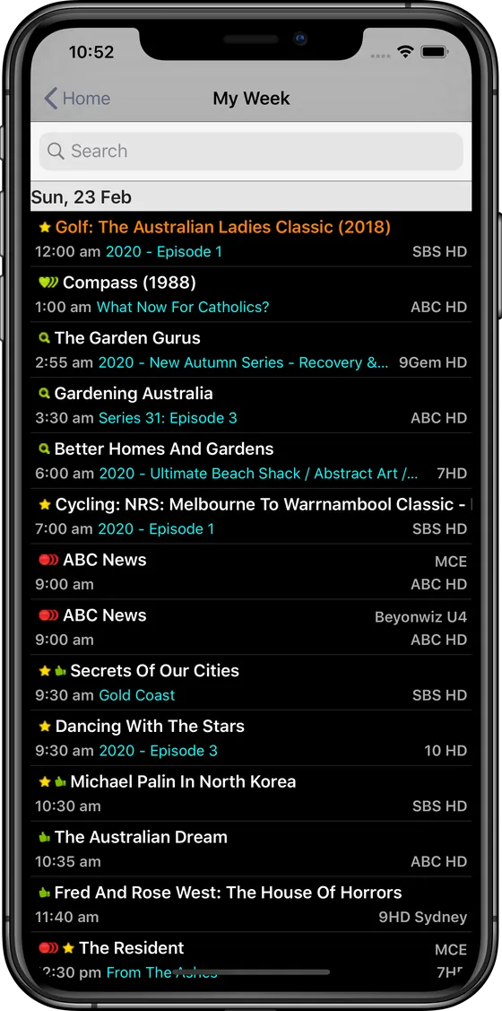 My Week in the IceTV app