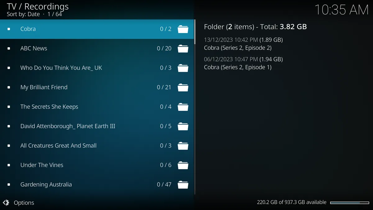 Recordings on the IceBox
